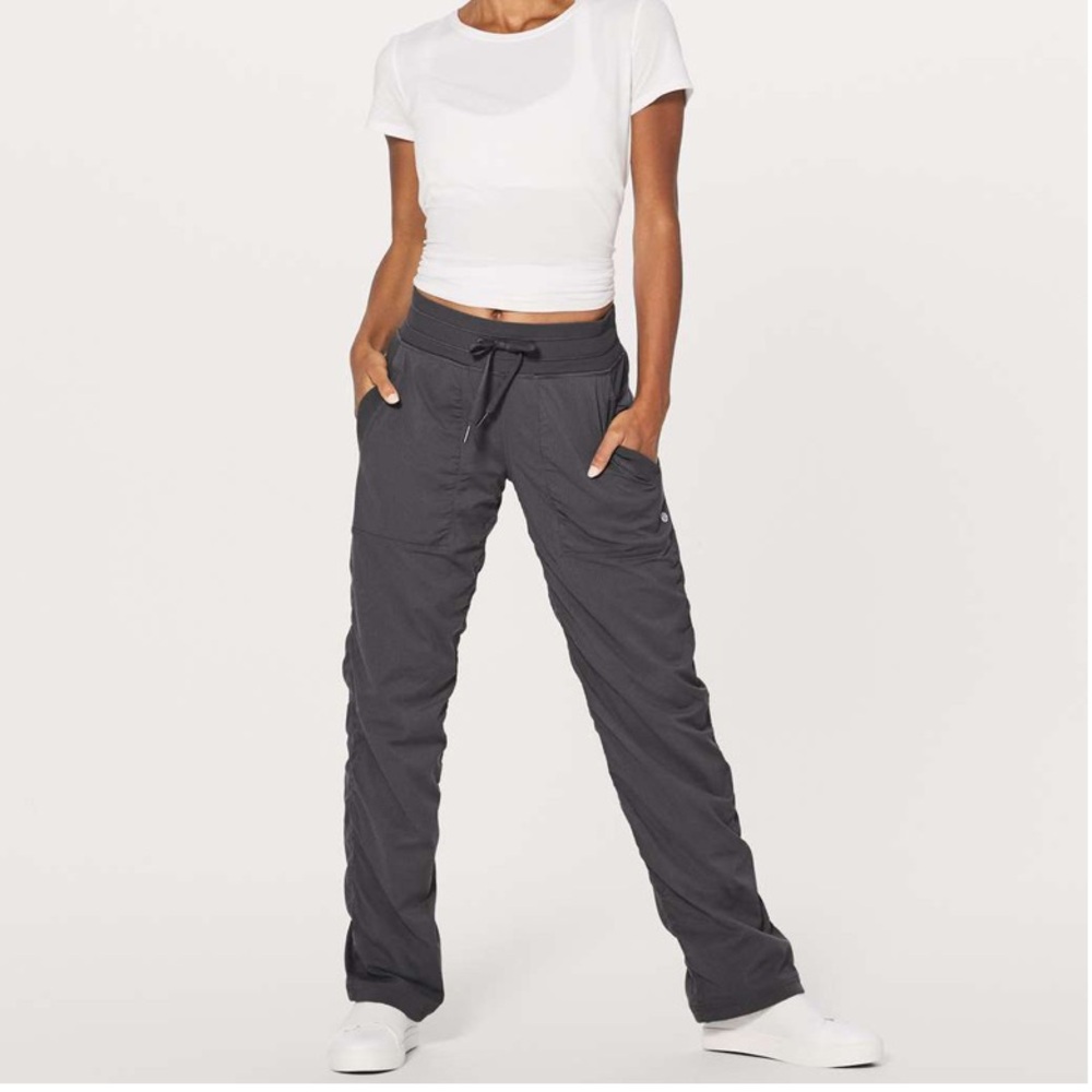 Lululemon - Dark Grey Windbreaker Track Pants / Dance Studio Pants - 4 - LINED
